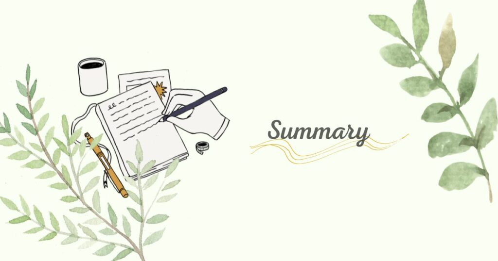 書いている手とsummaryの文字