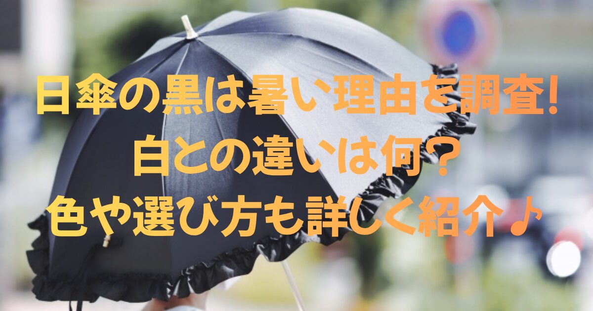日傘の黒は暑い理由を調査!白との違いは何?色や選び方も詳しく紹介♪