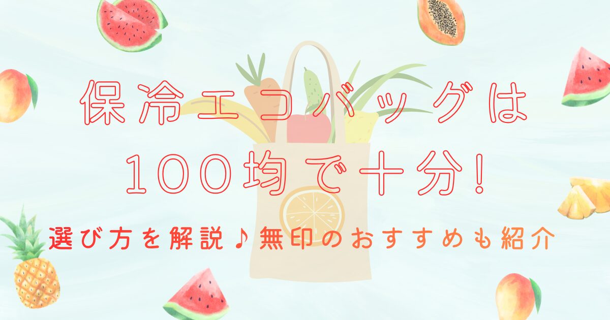 保冷エコバッグは100均で十分!選び方を解説♪無印のおすすめも紹介